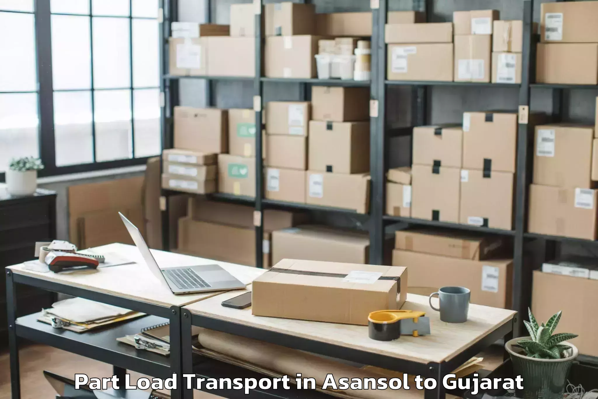 Quality Asansol to Madhav Kampo Part Load Transport